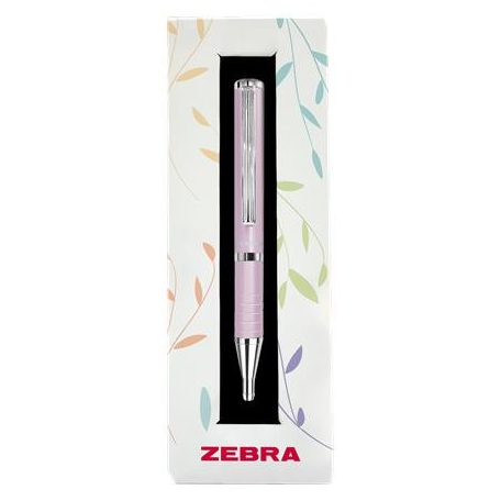 ZEBRA Golyóstoll, 0,24 mm, teleszkópos, babarózsaszín tolltest, ZEBRA "SL-F1", kék