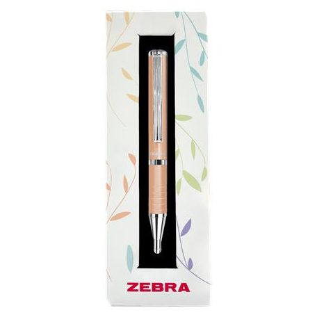 ZEBRA Golyóstoll, 0,24 mm, teleszkópos, barack tolltest, ZEBRA "SL-F1", kék