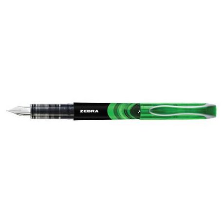 ZEBRA Töltőtoll, 0,6 mm, ZEBRA "Fountain pen", zöld