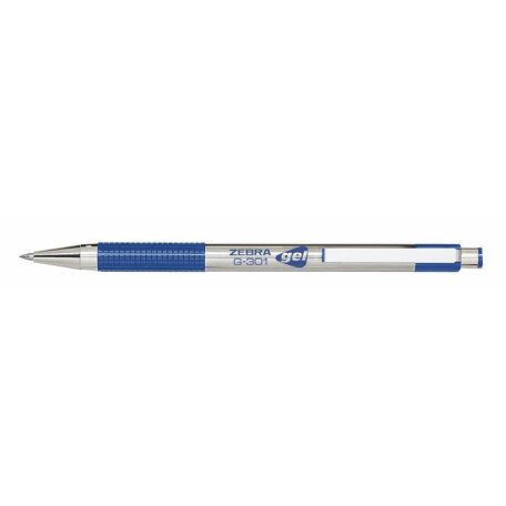 ZEBRA Zseléstoll, 0,38 mm, nyomógombos, ZEBRA "G-301", kék