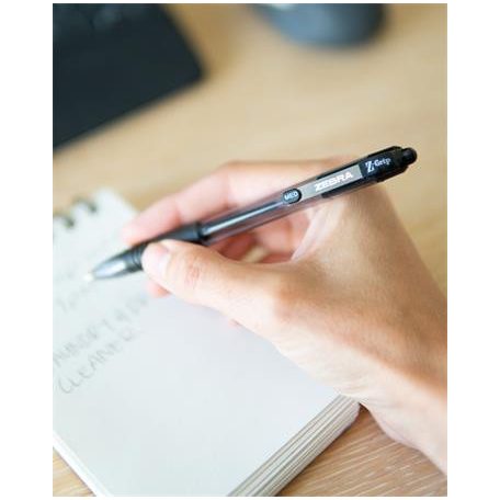 ZEBRA Golyóstoll, 0,27 mm, nyomógombos, ZEBRA "Z-Grip", fekete