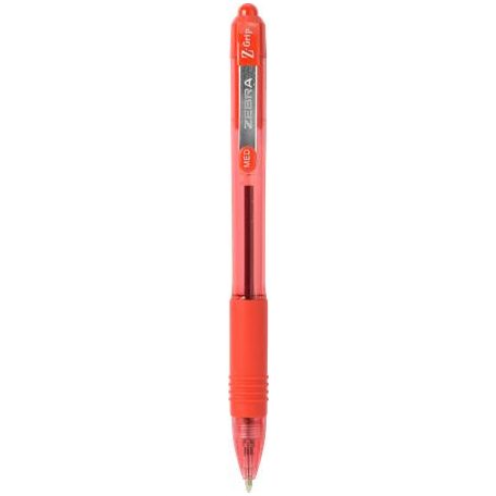 ZEBRA Golyóstoll, 0,27 mm, nyomógombos, ZEBRA "Z-Grip", piros