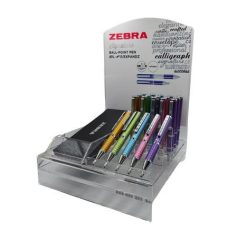   ZEBRA Golyóstoll display, 0,24 mm, teleszkópos, ZEBRA "SL-F1", kék, világos színek
