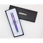 ZEBRA Golyóstoll, 0,24 mm, teleszkópos, metállila tolltest, ZEBRA "SL-F1", kék