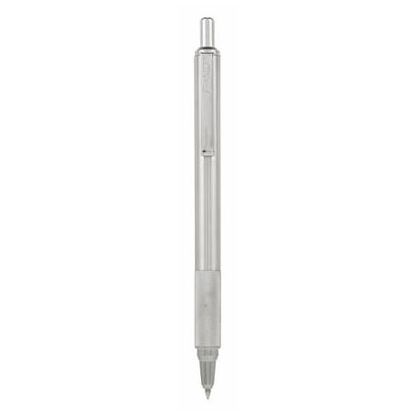 ZEBRA Golyóstoll, 0,24 mm, nyomógombos, rozsdamentes acél tolltest, ZEBRA "F-xMD", kék