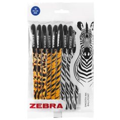   ZEBRA Golyóstoll, 0,27 mm, kupakos, vegyes testszín, ZEBRA "Animal Doodler'z", kék