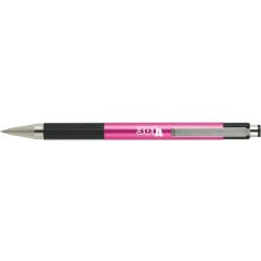   ZEBRA Golyóstoll, 0,24 mm, nyomógombos, rózsaszín tolltest, ZEBRA "F-301 A", kék