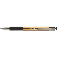   ZEBRA Golyóstoll, 0,24 mm, nyomógombos, arany színű tolltest, ZEBRA "F-301 A", kék