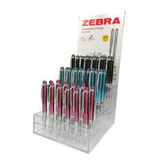   ZEBRA Golyóstoll display, 0,24 mm, teleszkópos, rozsdamentes acél, ZEBRA "Telescopic Metal Stylus", kék