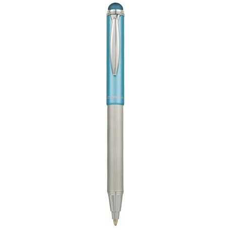 ZEBRA Golyóstoll, 0,24 mm, teleszkópos, rozsdamentes acél, világoskék tolltest, ZEBRA "Telescopic Metal Stylus", kék