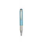 ZEBRA Golyóstoll, 0,24 mm, teleszkópos, rozsdamentes acél, világoskék tolltest, ZEBRA "Telescopic Metal Stylus", kék