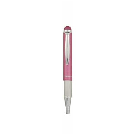 ZEBRA Golyóstoll, 0,24 mm, teleszkópos, rozsdamentes acél, pink tolltest, ZEBRA "Telescopic Metal Stylus", kék