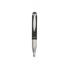   ZEBRA Golyóstoll, 0,24 mm, teleszkópos, rozsdamentes acél, grafitszürke tolltest, ZEBRA "Telescopic Metal Stylus", kék