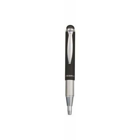 ZEBRA Golyóstoll, 0,24 mm, teleszkópos, rozsdamentes acél, grafitszürke tolltest, ZEBRA "Telescopic Metal Stylus", kék