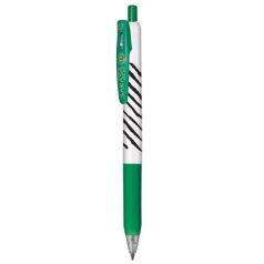   ZEBRA Zseléstoll, 0,33 mm, nyomógombos, csíkos test, ZEBRA "Sarasa Clip", zöld