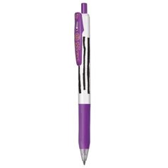   ZEBRA Zseléstoll, 0,33 mm, nyomógombos, csíkos test, ZEBRA "Sarasa Clip", lila