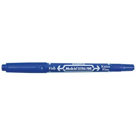 ZEBRA Alkoholos marker, 0,5/1,0 mm, kétvégű, ZEBRA "Mckie Extra Fine", kék
