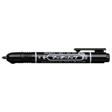 ZEBRA Alkoholos marker, 1,3 mm, nyomógombos, ZEBRA "Mckie Retractable", fekete