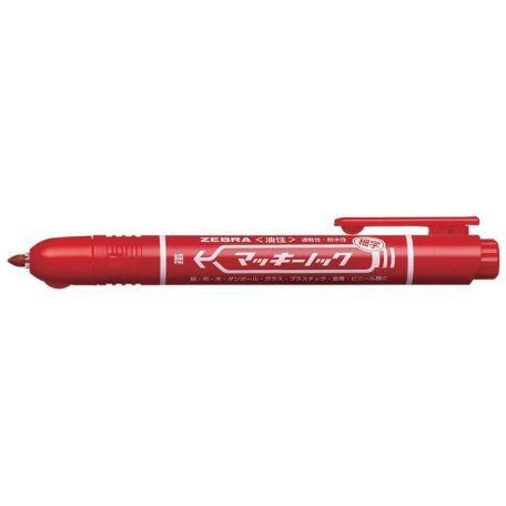 ZEBRA Alkoholos marker, 1,3 mm, nyomógombos, ZEBRA "Mckie Retractable", piros