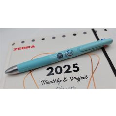   ZEBRA Golyóstoll, 0, 24 mm, nyomógombos, háromszínű, ZEBRA  "bLen 3C", kékeszöld test