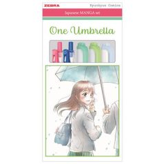   ZEBRA Írószer készlet, ZEBRA "Manga Set, One Umbrella", 5 darabos