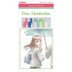   ZEBRA Írószer készlet, ZEBRA "Manga Set, One Umbrella", 5 darabos