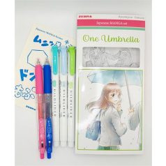   ZEBRA Írószer készlet, ZEBRA "Manga Set, One Umbrella", 5 darabos