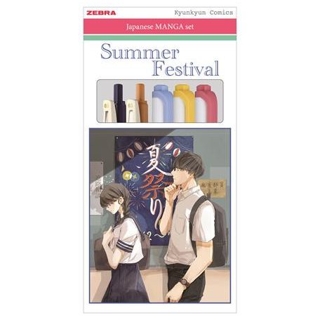 ZEBRA Írószer készlet, ZEBRA "Manga Set, Summer Festival", 5 darabos