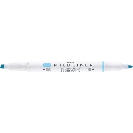 ZEBRA Szövegkiemelő, 1,0/3,5 mm, kétvégű, ZEBRA "Mildliner Fluorescent", kék