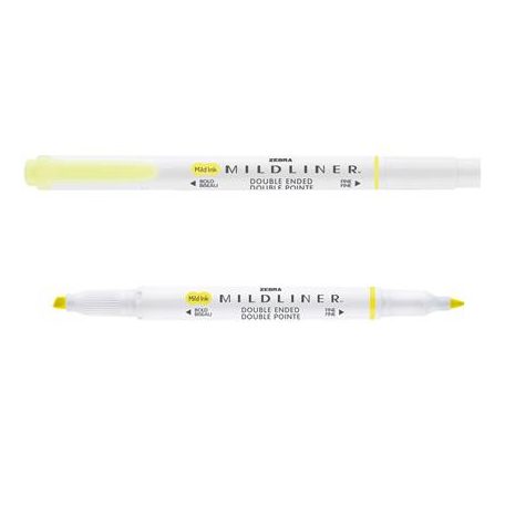 ZEBRA Szövegkiemelő, 1,0/3,5 mm, kétvégű, ZEBRA "Mildliner Fluorescent", sárga