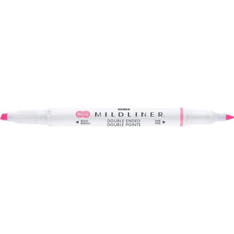 ZEBRA Szövegkiemelő, 1,0/3,5 mm, kétvégű, ZEBRA "Mildliner Fluorescent", rózsaszín