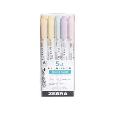   ZEBRA Szövegkiemelő készlet, 1,4/4 mm, kétvégű, ZEBRA "Mildliner Highlighter Gentle", 5 különböző szín