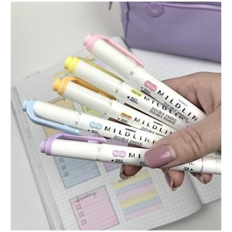 ZEBRA Szövegkiemelő készlet, 1,4/4 mm, kétvégű, ZEBRA "Mildliner Highlighter Gentle", 5 különböző szín