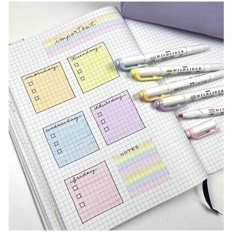 ZEBRA Szövegkiemelő készlet, 1,4/4 mm, kétvégű, ZEBRA "Mildliner Highlighter Gentle", 5 különböző szín