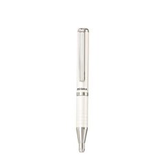   ZEBRA Golyóstoll, 0,24 mm, teleszkópos, metálfehér tolltest, ZEBRA "SL-F1", kék
