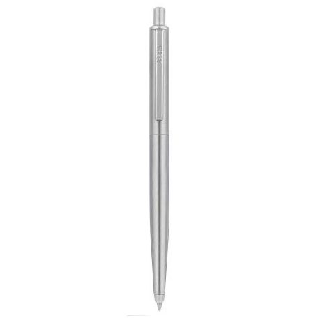 ZEBRA Golyóstoll, 0,24 mm, nyomógombos, ezüst színű klip, ezüst tolltest, ZEBRA "901", kék