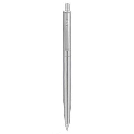 ZEBRA Golyóstoll, 0,24 mm, nyomógombos, ezüst színű klip, ezüst tolltest, ZEBRA "901", kék