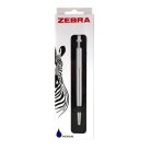 ZEBRA Golyóstoll, 0,24 mm, nyomógombos, ezüst színű klip, ezüst tolltest, ZEBRA "901", kék