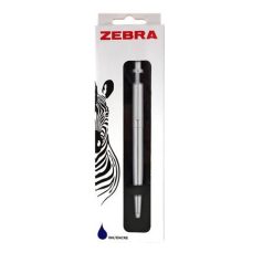   ZEBRA Golyóstoll, 0,24 mm, nyomógombos, ezüst színű klip, ezüst tolltest, ZEBRA "901", kék