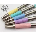 ZEBRA Golyóstoll, 0,24 mm, nyomógombos, rozsdamentes acél, pasztellkék tolltest, ZEBRA "F-301", kék