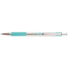   ZEBRA Golyóstoll, 0,24 mm, nyomógombos, rozsdamentes acél, pasztellzöld tolltest, ZEBRA "F-301", kék