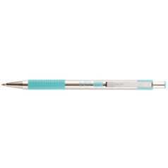   ZEBRA Golyóstoll, 0,24 mm, nyomógombos, rozsdamentes acél, pasztellzöld tolltest, ZEBRA "F-301", kék
