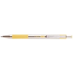   ZEBRA Golyóstoll, 0,24 mm, nyomógombos, rozsdamentes acél, pasztellsárga tolltest, ZEBRA "F-301", kék