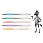 ZEBRA Golyóstoll, 0,24 mm, nyomógombos, rozsdamentes acél, pasztellsárga tolltest, ZEBRA "F-301", kék