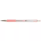 ZEBRA Golyóstoll, 0,24 mm, nyomógombos, rozsdamentes acél, pasztell rózsaszín tolltest, ZEBRA "F-301", kék