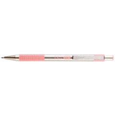   ZEBRA Golyóstoll, 0,24 mm, nyomógombos, rozsdamentes acél, pasztell rózsaszín tolltest, ZEBRA "F-301", kék