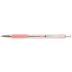   ZEBRA Golyóstoll, 0,24 mm, nyomógombos, rozsdamentes acél, pasztell rózsaszín tolltest, ZEBRA "F-301", kék