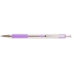   ZEBRA Golyóstoll, 0,24 mm, nyomógombos, rozsdamentes acél, pasztell-lila tolltest, ZEBRA "F-301", kék