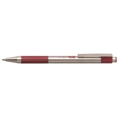   ZEBRA Golyóstoll, 0,24 mm, nyomógombos, rozsdamentes acél, bordó tolltest, ZEBRA "F-301", kék