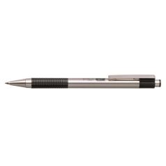   ZEBRA Golyóstoll, 0,24 mm, nyomógombos, rozsdamentes acél, fekete tolltest, ZEBRA "F-301", kék